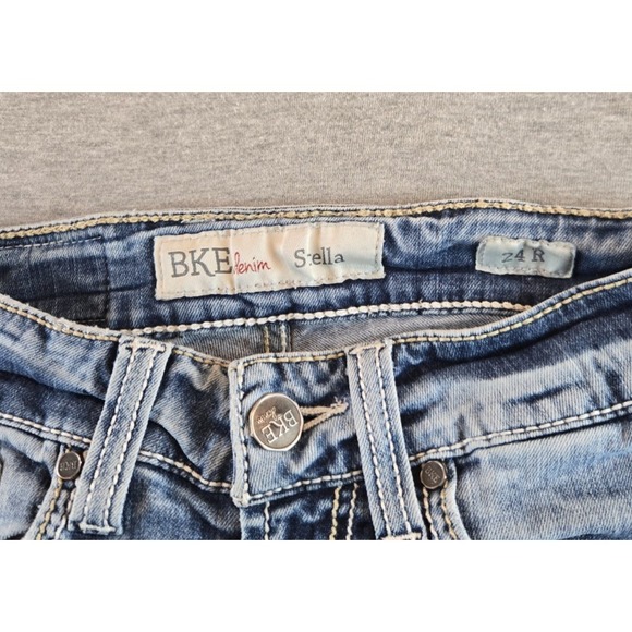 BKE DENIM STELLA SKINNY JEANS SIZE 24 R (26W) STRETCH LOW RISE BPL1614 VINTAGE - Picture 3 of 14